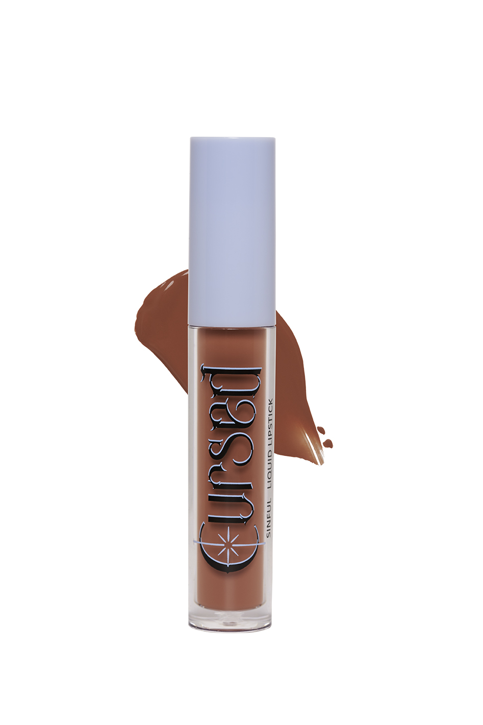 A Packshot with Swatch from the Gloss from Cursed Cosmetics. Photographed by Studio Taupe