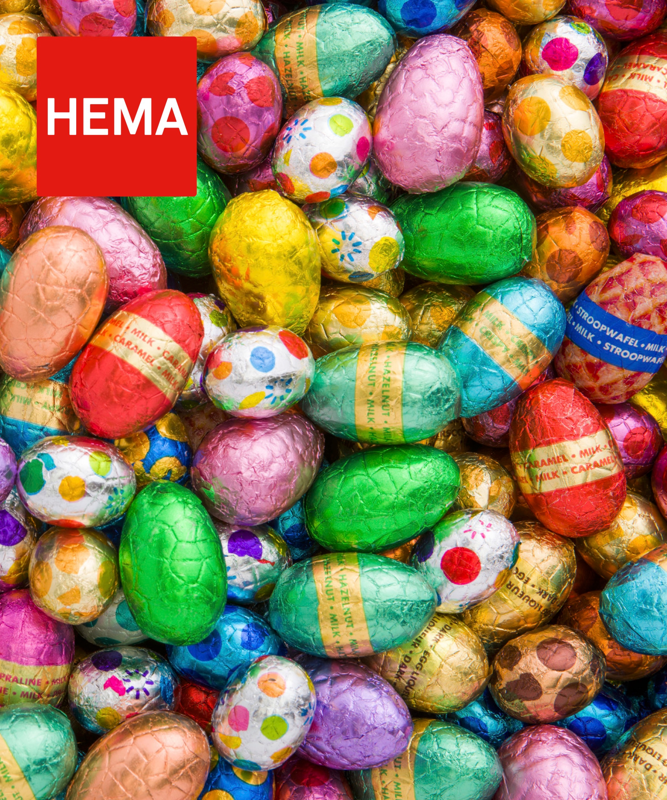 A photo full of chocolate Easter eggs. Being used as a cover for Easter.